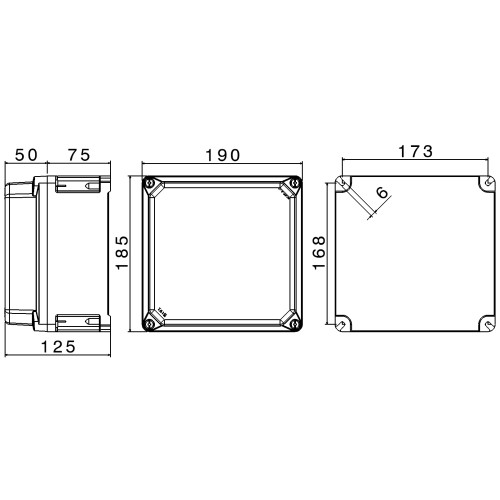КОРПУС TAISBOX-EXU З ТЕРМОРЕАКТИВНОЇ ПЛАСТМАСИ 190X185X125 EX CAT. 2D2G