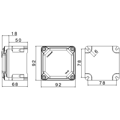 КОРПУС TAISBOX-EXU З ТЕРМОРЕАКТИВНОЇ ПЛАСТМАСИ ГРП 92X92X68 EX CAT. 2D2G