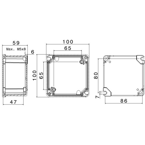 КОРПУС UNIBOX-EX З АЛЮМІНІЮ UNI B9 100X100X59 EX CAT. 3G3D