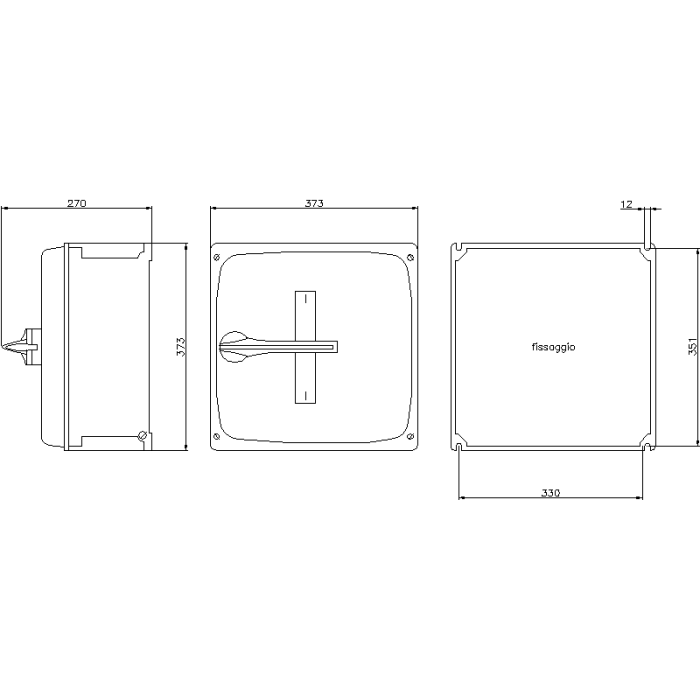 CAM-ALUPRES SELECTOR SWITCH IN MARINE GRADE ALUMINIUM FOR WALL MOUNTING 4X200A