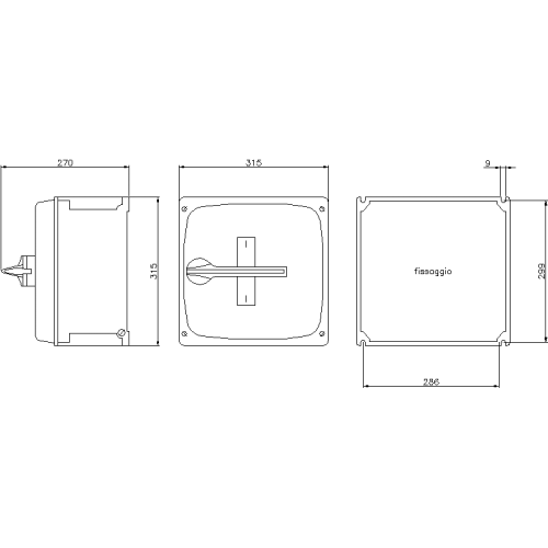 CAM-ALUPRES SELECTOR SWITCH IN MARINE GRADE ALUMINIUM FOR WALL MOUNTING 4X100A