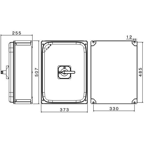 CAM ISOLATOR SWITCH IN ALUMINIUM ALLOY 400A 4P LAYOUT 3 2F5