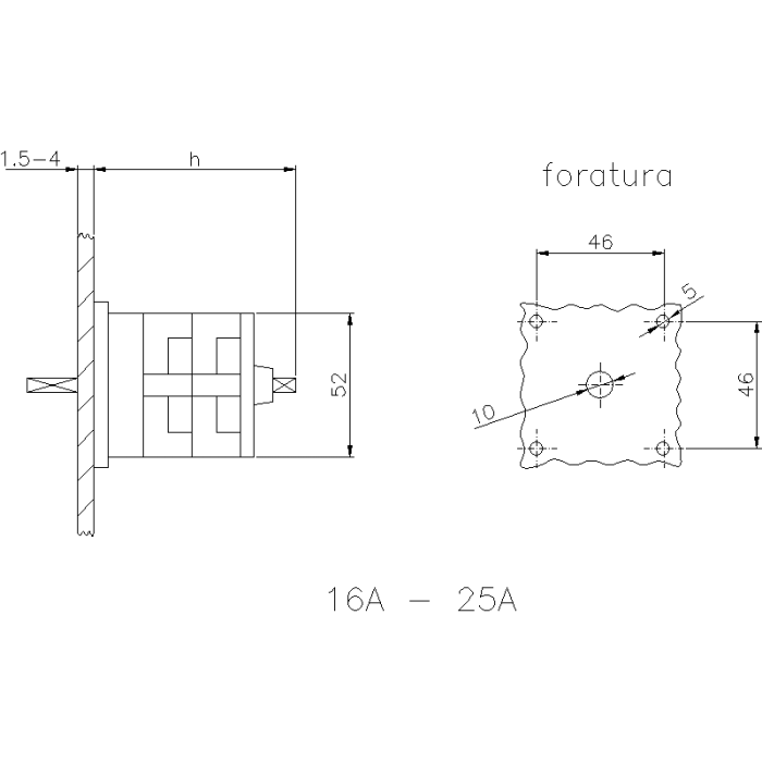 CAM FLUSH MOUNTING SWITCH 3X16A