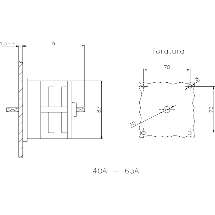 CAM FLUSH MOUNTING SWITCH 3X63A