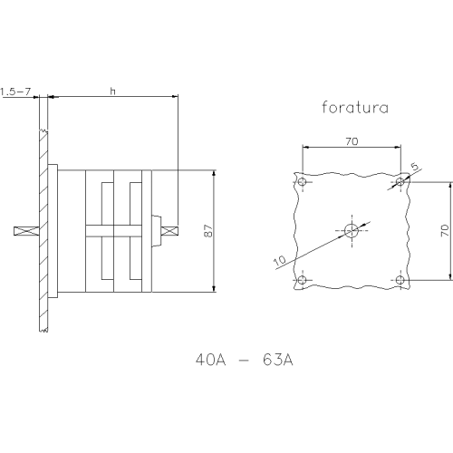 CAM FLUSH MOUNTING SWITCH 4X40A