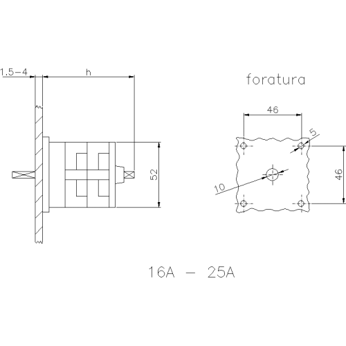 CAM LINE SELECTOR SWITCH 25A 4P LAYOUT 7