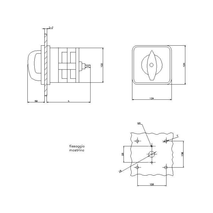 CAM FLUSH MOUNTING SWITCH 4X200A