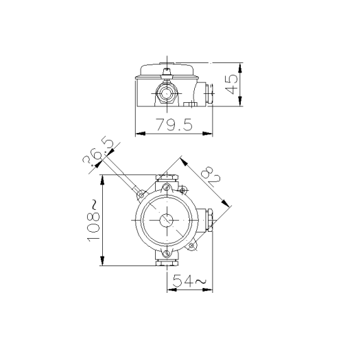 RONDO ENCLOSURE IN ALUMINIUM ALLOY DIA 62MM CABLE GLAND 2XM20