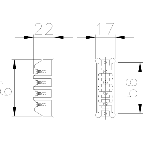 КЛЕМНІ КОЛОДКИ TAIS MIGNON ДЛЯ ВОДОНЕПРОНИКНИХ КОРОБОК 4X6 ММ² 380В