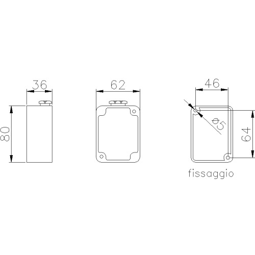 TAIS MIGNON ТЕРМОРЕАКТИВНИЙ КОРПУС РОЗМІРИ 62 X 80 X 36 ММ ВПУСКНІ ОТВОРИ 1XM20