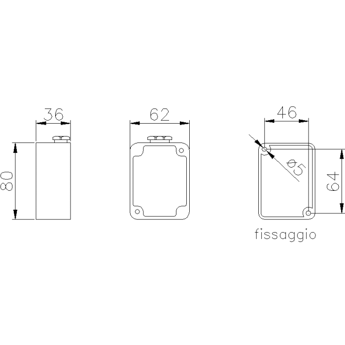 TAIS MIGNON ТЕРМОРЕАКТИВНИЙ КОРПУС РОЗМІРИ 62 X 80 X 36 ММ ВПУСКНІ ОТВОРИ 1XM20