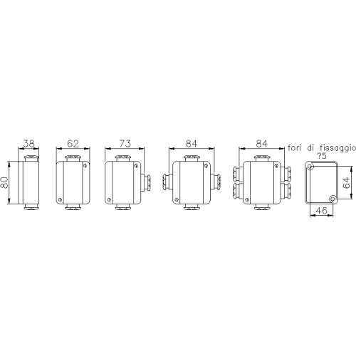 TAIS MIGNON ENCLOSURE IN THERMOSETTING GRP 62 X 80 X 38MM INLETS 3XM20
