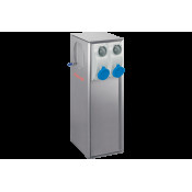 B-SMART STAINLESS STEEL AISI 316L BOLLARD FOR CAMPSITES WITH 4 INTERLOCKED SOCKET OUTLETS