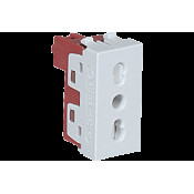 PT60 MODULAR SOCKET 2P+E 10/16A 250V "BIVALENTE" ITALIAN STANDARD 1 MODULE