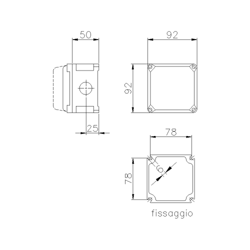 ТАІС КОРОБКА 92X92X100ММ З ОТВОРАМИ -/-/PG21/PG21