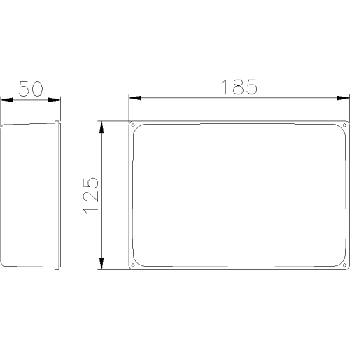 ALUPRES ГЛУХА КРИШКА, ВИСОКА, ВИСОТА 50ММ ДЛЯ КОРОБКИ 185X125ММ IP67