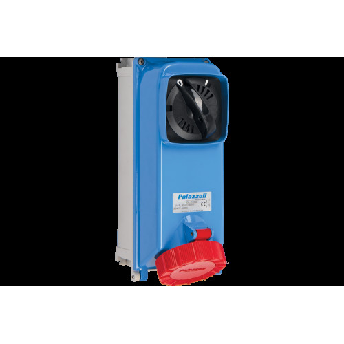 ALUPRES SWITCHED SOCKET IN ALUMINIUM ALLOY WITH MECHANICAL INTERLOCK AND MCB 32A 3P+E 100-130V 50-60HZ 4H IP67