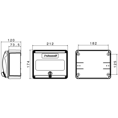 PRIMA WALL-MOUNTING ENCLOSURE FOR ADDITIONAL MODULAR DEVICES - 9 MODULE - IP55
