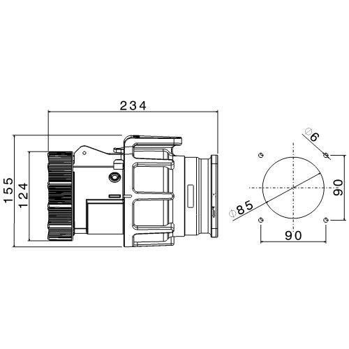 ROTOR - STRAIGHT PANEL MOUNTED ROTOSWITCHED SOCKET 125A 3P+N+E 400V 6H IP66/67/69