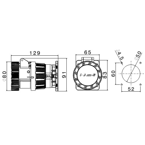 ROTOR STRAIGHT ROTOSWITCHED SOCKET 16A 3P+E 400V 6H IP66/67/69