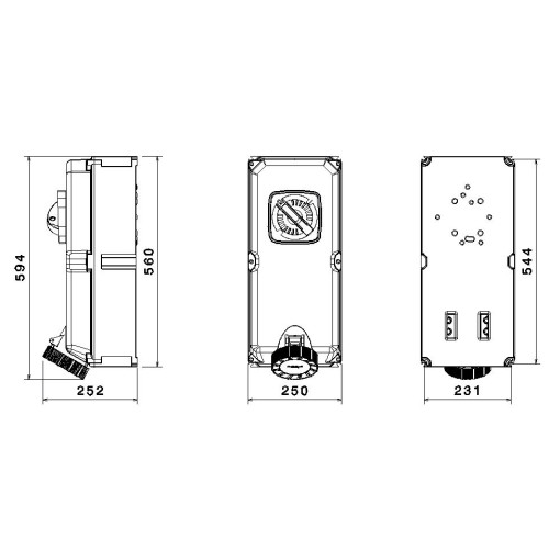 TAIS INTERLOCKED SOCKET IN THERMOSETTING GRP 3P+E 125A 400V 6H