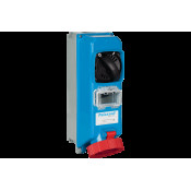 TAIS SWITCHED SOCKET IN THERMOSETTING GRP WITH MECHANICAL INTERLOCK AND EN50022 RAIL 32A 2P+E 200-250V 50-60Z 6H