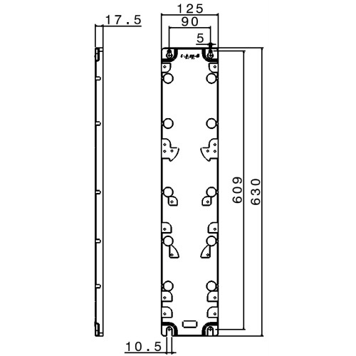 TAIS MOUNTING PLATE FOR 1 DEVICE 125X630MM