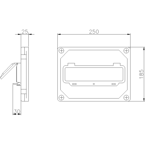 TAISBOX BLIND COVER WITH TRANSPARENT WINDOW 11 MODULES 250X185X25 IP67