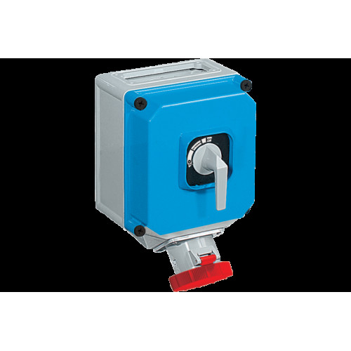 TAIS SWITCHED SOCKET IN THERMOSETTING GRP WITH ELECTRICAL INTERLOCK + MCCB 63A 3P+E 400V 6H