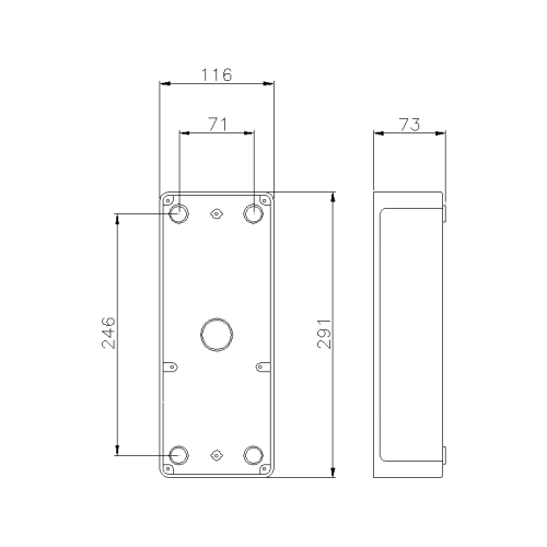 TOPTER WALL MOUNTED BOX FOR 63A INTERLOCKED SOCKETS IP55