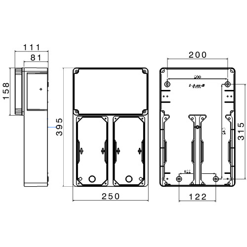 TOPTER BLIND BOARD FOR 2 INTERLCOKED SOCKETS IP66