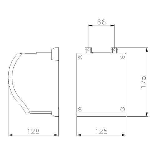 ULYSSE ENCLOSURE IN THERMOSETTING GRP WITH BLIND COVER 125X175X128MM