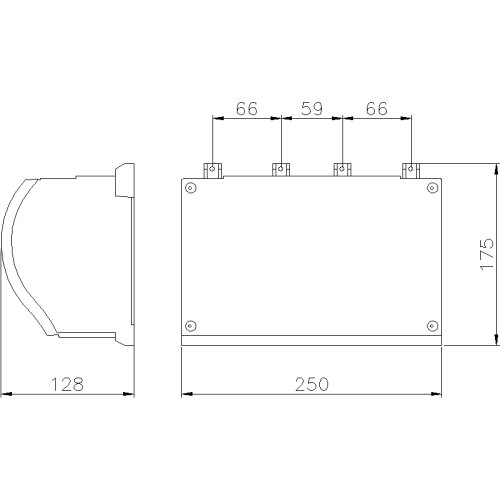 ULYSSE BOX IN THERMOSETTING (GRP) 250X175X128MM WITH BLIND COVER