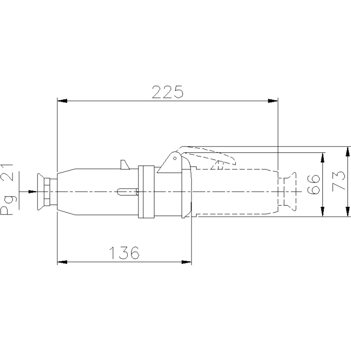 CEE EXTRA-LOW VOLTAGE STRAIGHT CONNECTOR 32A 3P 20-25/40-50V 100-200HZ 4H IP44
