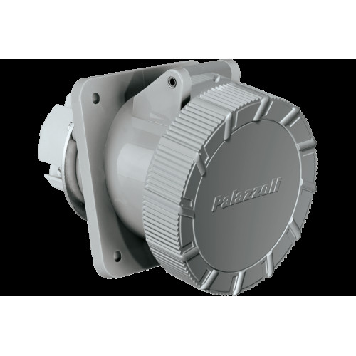 CEE EXTRA-LOW VOLTAGE PANEL MOUNTED SOCKET, 15° ANGLED, 125A 3P 48V 50-60HZ 1H IP67