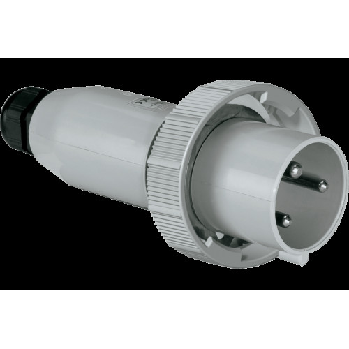CEE НАДНИЗЬКОВОЛЬТНА ПРЯМА ВИЛКА ДЛЯ ЗДВОЄНОГО КАБЕЛЮ 63A 2P 48V 1H IP67