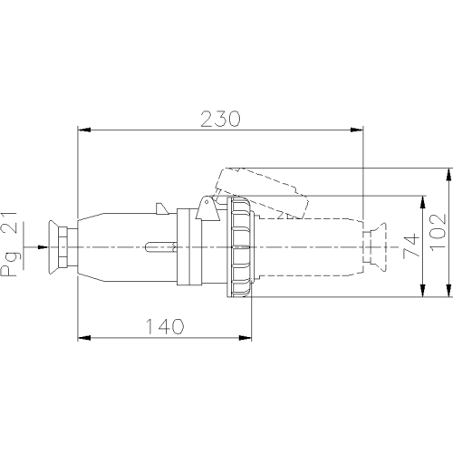 CEE НАДНИЗЬКОВОЛЬТНИЙ ПРЯМИЙ РОЗ'ЄМ 32A 2P 20-25/40-50V DC 10H IP67