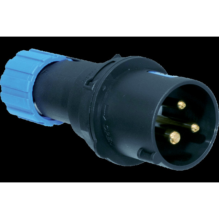MULTIMAX STRAIGHT PLUG IN BLACK COLOUR 16A 3P+E 380-415V 50-60HZ 6H IP44