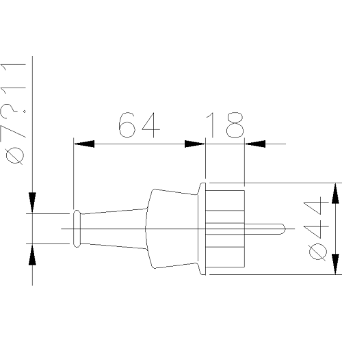 ШТЕПСЕЛЬНА ВИЛКА SCHUKO 2P+E 10/16A 250V В ГУМІ IP44