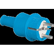 SPIN SCHUKO PLUG 2P+E 10/16A 250V IN RUBBER IP44