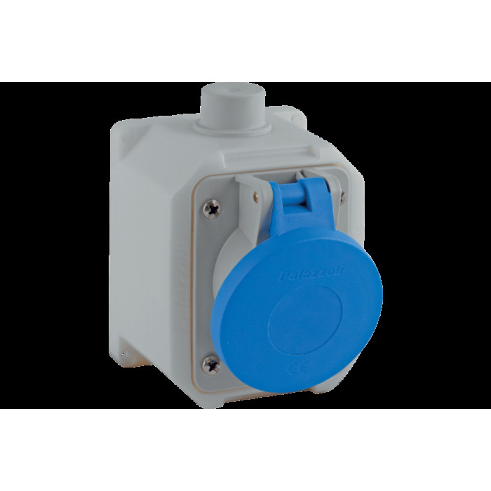 НАСТІННА РОЗЕТКА TOPTER, КУТОВА, 15°, 32A 2P+E 100-130V 50-60HZ 4H IP44