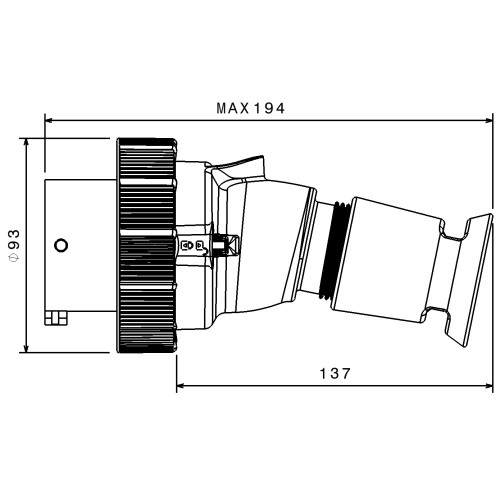 X-CEE ПРЯМА ВИЛКА 32A 3P+E 230V 9H IP66/67/68/69