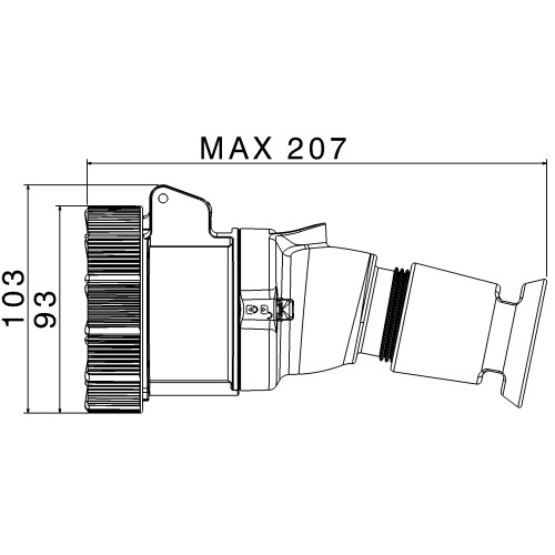 X-CEE ПРЯМИЙ РОЗ'ЄМ 32A 3P+E 230V 9H IP66/67/68/69