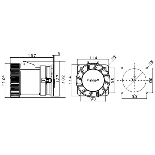 X-CEE ПРЯМА РОЗЕТКА 125A 3P+N+E 110V 4H IP66/67/68/69