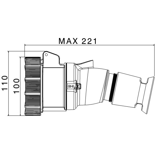 X-CEE ПРЯМИЙ РОЗ'ЄМ 32A 3P+N+E 230V 9H IP66/67/68/69