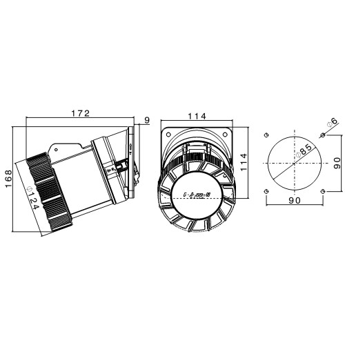 X-CEE 20° КУТОВА РОЗЕТКА 125A 3P+E 110V 4H IP66/67/68/69