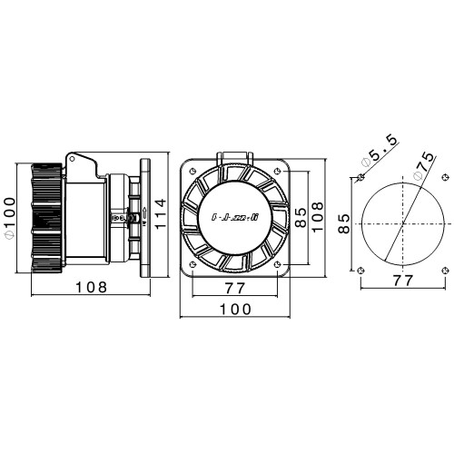 X-CEE ПРЯМА РОЗЕТКА 32A 3P+N+E 110V 4H IP66/67/68/69