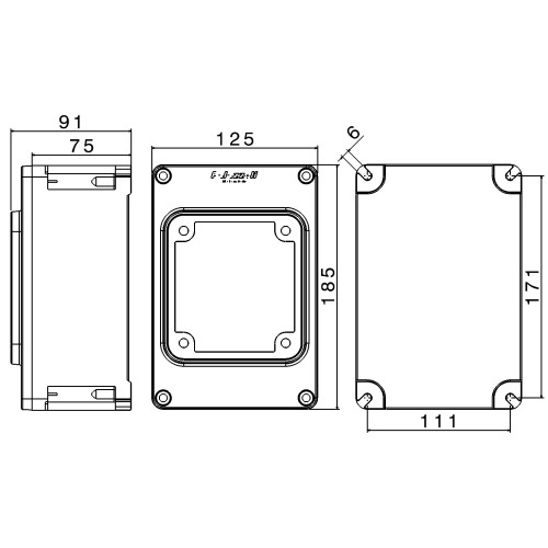 TAIS WALL MOUNTED BOX - 1 GANG 63A 100x108 IP66/67/68/69