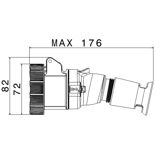 X-CEE STRAIGHT CONNECTOR 16A 2P+E 400V 9H IP66/67/68/69