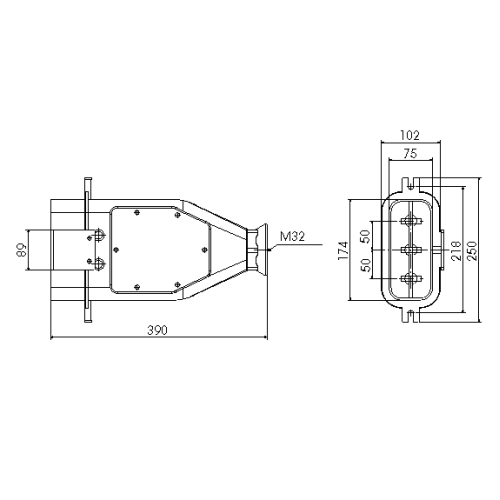 ALUPRES-T54 ВИЛКА З МОРСЬКОГО АЛЮМІНІЮ ДЛЯ ДЖЕТФАНА 63A 3P+E 400V